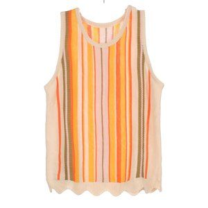 Multi Color Striped Sweater Vest No Brand Tag